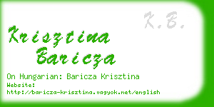 krisztina baricza business card